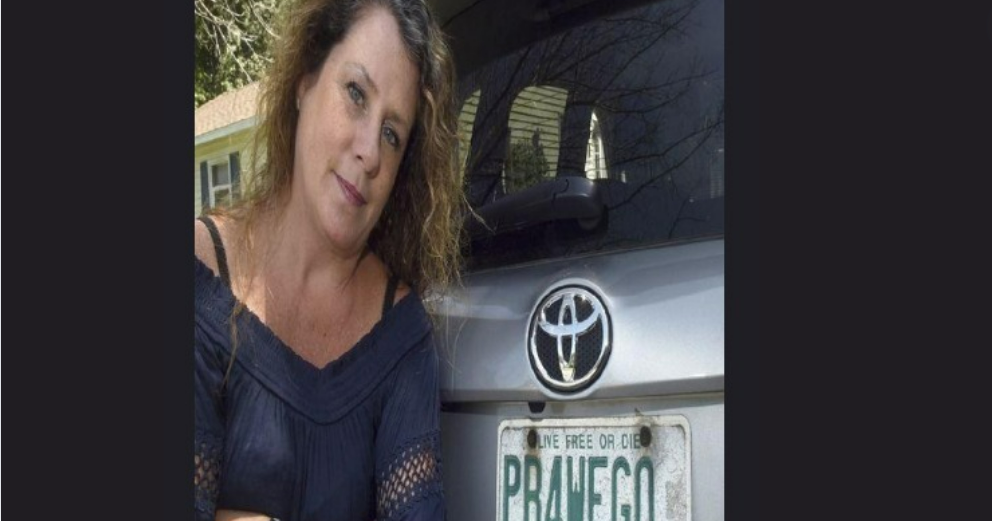 She’s had her license plate for 15 years, but now the state finds it “inappropriate.”