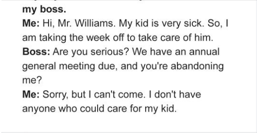 Boss Accused Me of Faking That I Have a Son and Got Me Arrested after I Asked For a Week off to Care For My Sick Kid