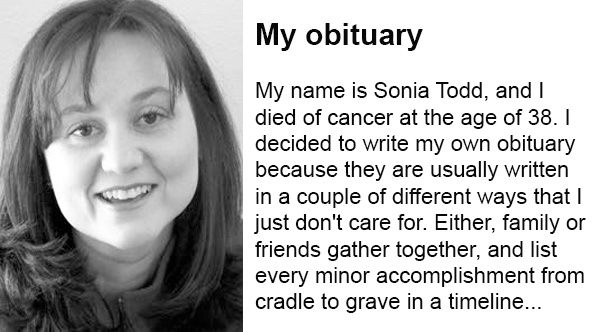 38-year-old woman wrote her own obituary, we aII need to read it