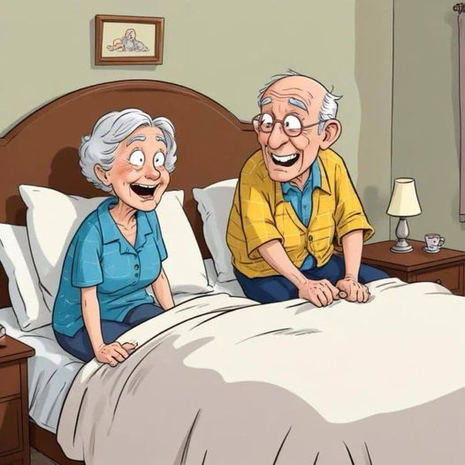 An elderly couple had just crawled into bed when the old man let